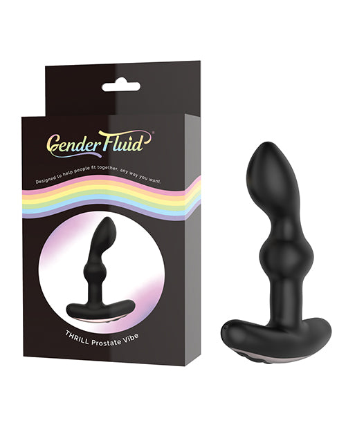 Gender Fluid Anal Product Black Prostate Vibe with 8 Vibration Patterns and Rose Gold Detail for Targeted Stimulation
