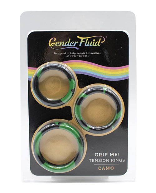 Gender Fluid penis enhancement ring set ultra soft silicone camo design for long-lasting support