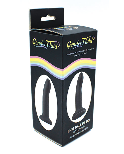 Gender Fluid Strap On Dildo Non-Phallic Black Silicone Suction Base for Harness and Hands-Free Pleasure