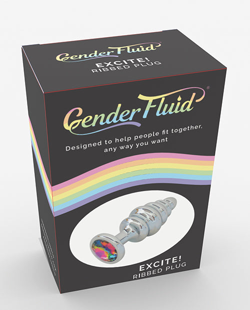 Gender Fluid Anal Plug Smooth Ribbed Design Tapered Metal for Comfortable Anal Play and Temperature Sensation