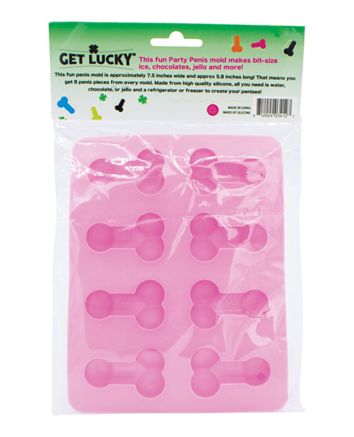 Get Lucky Silicone Party Tray Penis-Shaped Mold Pink for Novelty Bachelorette Party Treats