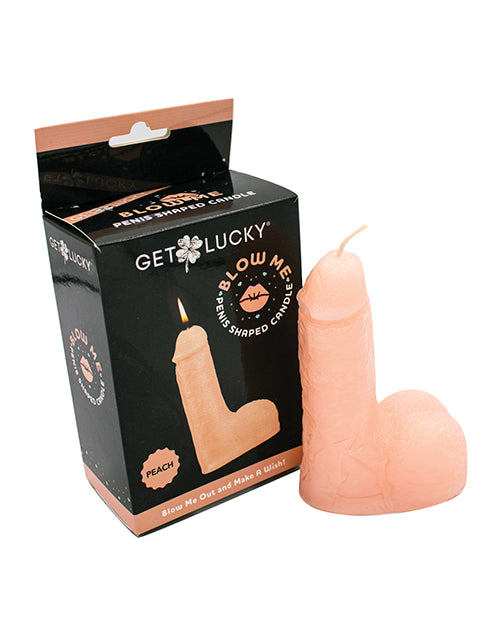 Get Lucky Setting The Mood Penis Candle 5-Inch Peach Unscented Design for Romantic Ambience
