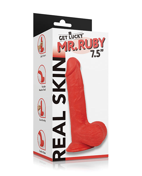 Get Lucky dual layer dong with sliding skin technology and suction base for lifelike feel and versatile hands-free pleasure