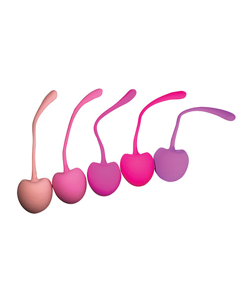 Cherry Shaped Silicone Kegel Balls Weight Set, 5 Pieces