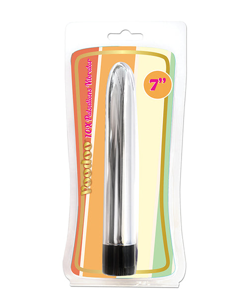 Voodoo Vibrator Silver Multi-Speed Smooth Finish for Versatile Stimulation and Adjustable Intensity