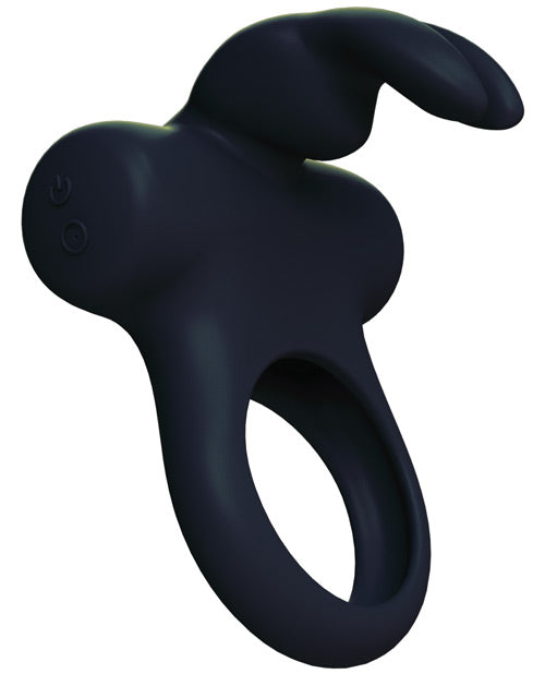 VeDO Frisky Bunny Rechargeable Vibrating Ring with Bunny Ears - Black Pearl