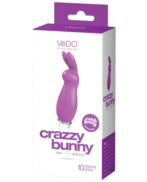 VeDO Stimulator Crazzy Bunny Rechargeable Bullet Powerful Vibration Quiet Motor for Intense Stimulation