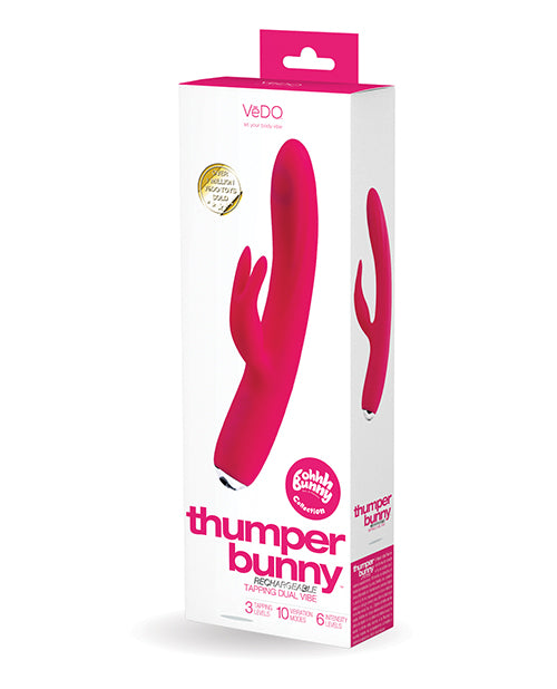 VeDO Vibrator Rechargeable Dual Vibrator Flexible Tapping Shaft and Clitoral Bunny Ears for G-Spot Stimulation