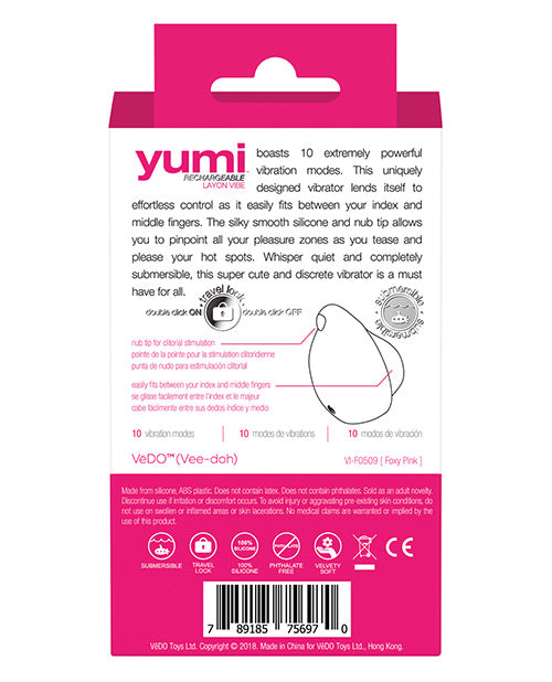 VeDO Yumi Layon Vibe Vibrator with 10 Modes in Foxy Pink