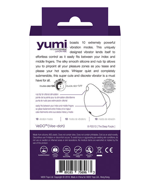 VeDO Yumi Deep Purple Silicone Finger Vibrator with 10 Modes