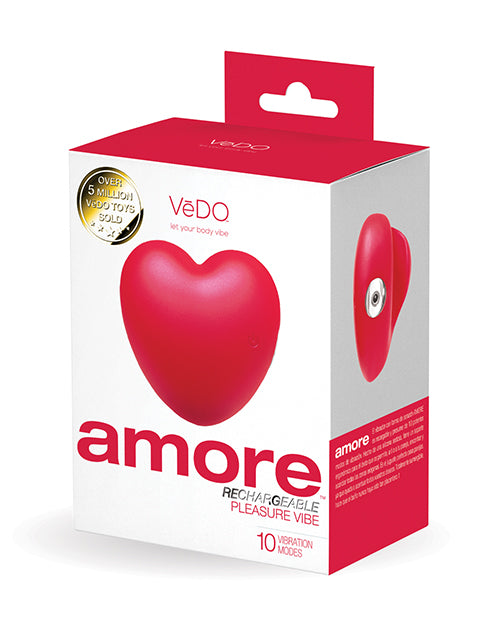 Amore Stimulator Rechargeable Red Vibrator 10 Vibration Modes Waterproof for Targeted Pleasure
