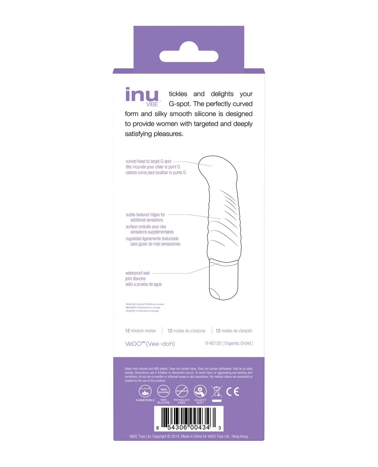 VeDO Inu Mini Vibe Curved G-Spot Vibrator in Orgasmic Orchid