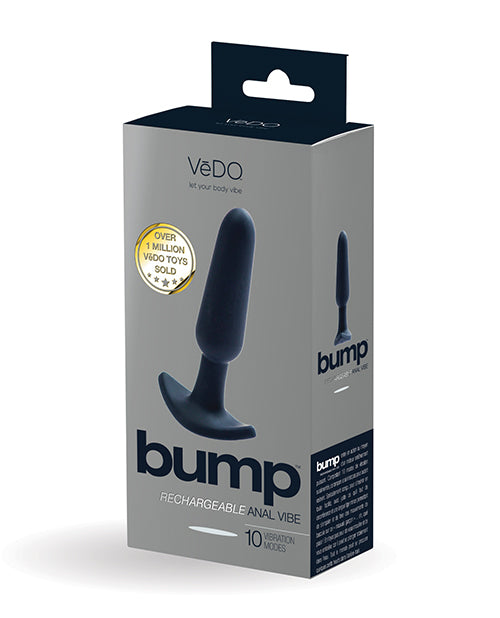 VeDO Anal Plug Rechargeable Black Silicone with Powerful Vibrations and Waterproof Design for Anal Stimulation