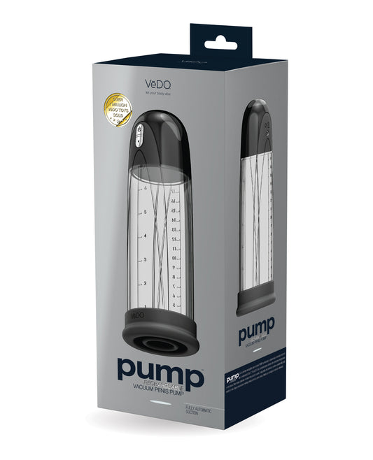 VeDO Penis Enhancement Rechargeable Vacuum Penis Pump with Powerful Suction in Just Black for Enhanced Performance