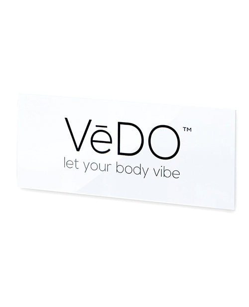 VeDO Acrylic Promo Sign with Slot Wall Adaptors and Foamcore Backing for Retail Display