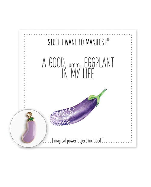 Warm Human Manifestation Mini Card with Eggplant Charm Motivational Goal-Setting Gift for Inspiration