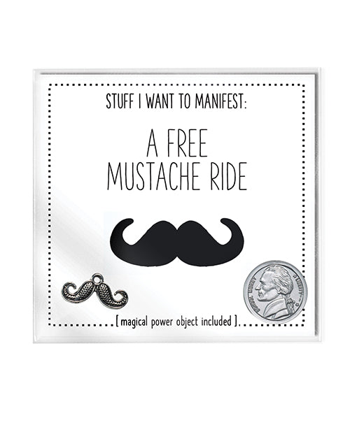 Warm Human Mini Manifestation Card and Charm Set with Humorous Mustache Design for Party Favor and Positive Intention