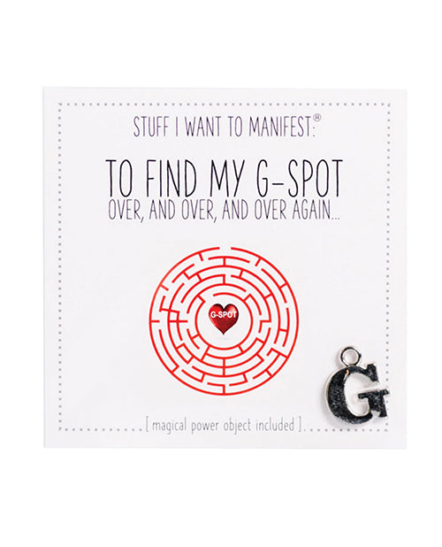 Warm Human Mini Card & Charm Inspirational Manifesting Set with G Charm for Positive Energy and Personal Empowerment