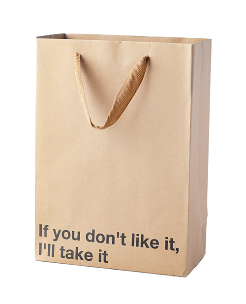 Wood Rocket Gift Bag Snarky Kraft Paper Brown Ribbon Handle for Humorous Party Gift Giving
