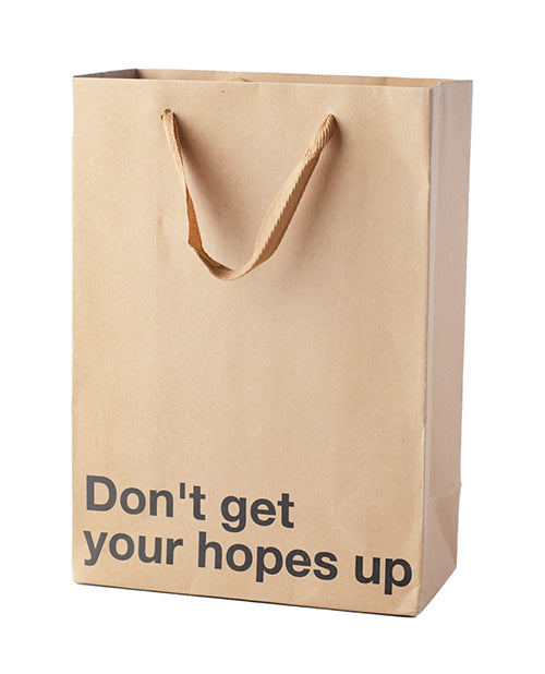 Wood Rocket Gift Bag Snarky Kraft Paper Brown Ribbon Handle for Party Gag Gift Giving