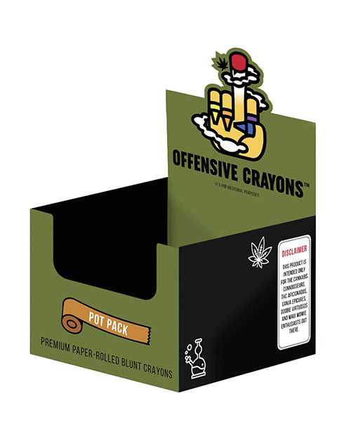 Wood Rocket Counter Display Stand for Offensive Crayons Holds 12 Packs for Retail Organization