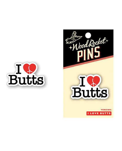 Wood Rocket Novelties Enamel Pin Butt-Shaped Heart Fun Design for Expressive Accessory Flair