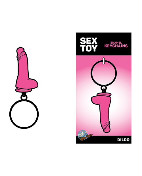 Wood Rocket Novelty Keychain Pink Dildo Durable Enamel Design for Humorous Adult Gifting