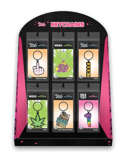 Wood Rocket Keychain Display Stand with Glossy Finish and Heavy Cardboard for Retail Organization