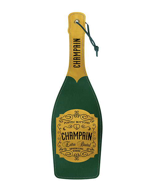 Wood Rocket Bondage Paddle Champagne Bottle Design Polyurethane Surface for Sensual Impact Play