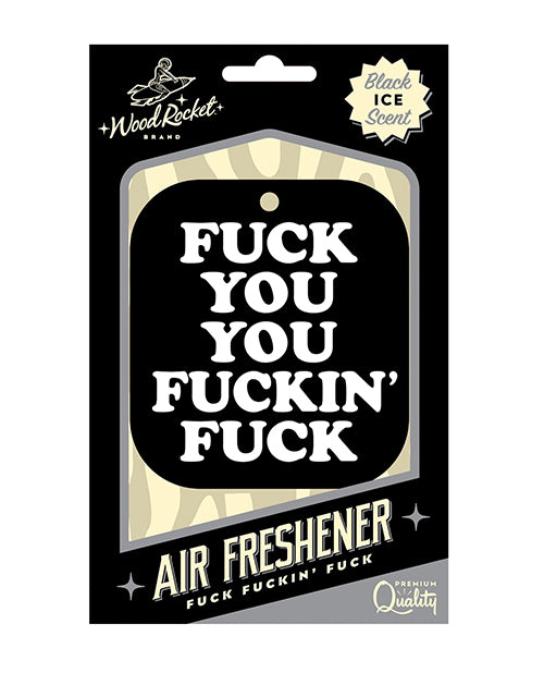 Wood Rocket Novelty Air Freshener Black Ice Scent Cardboard Humor for Car or Locker Odor Control
