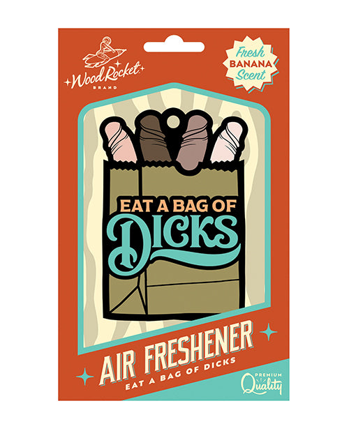 Wood Rocket Novelty Air Freshener with Banana Scent and Funny Message for Odor Elimination