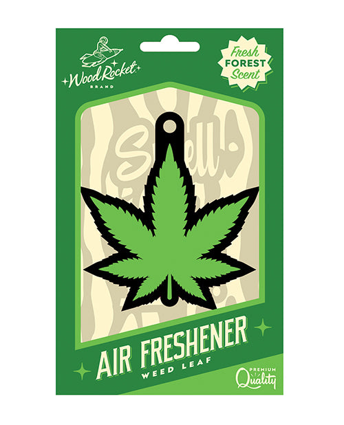 Wood Rocket novelties air freshener green weed leaf design forest scent for odor removal
