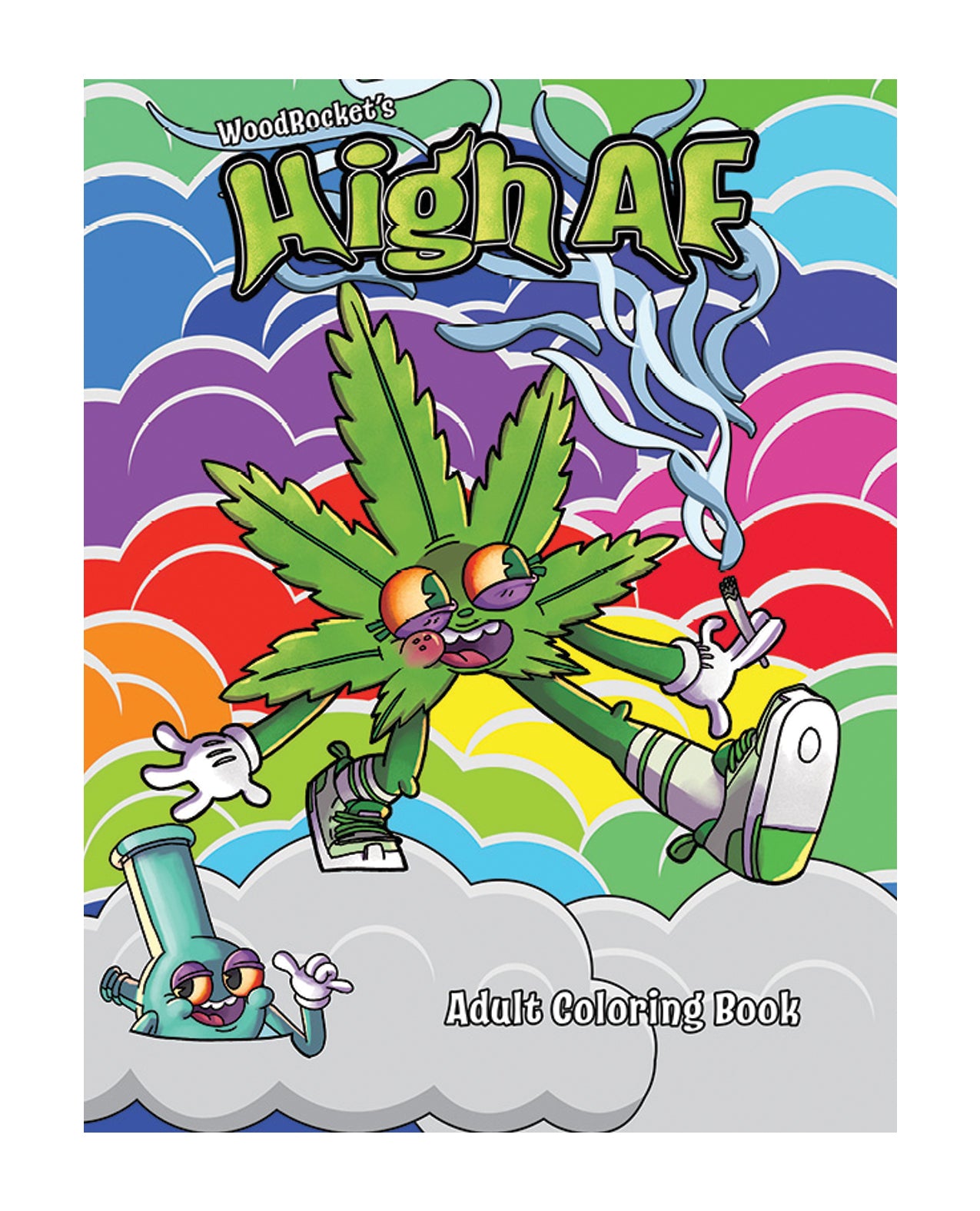 Wood Rocket Adult Coloring Book with Psychedelic Illustrations and Marijuana Theme for Creative Relaxation