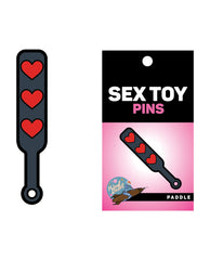 Wood Rocket Novelties Sex Toy Hearts Paddle Pin with Black and Red Enamel for Expressive Accessory