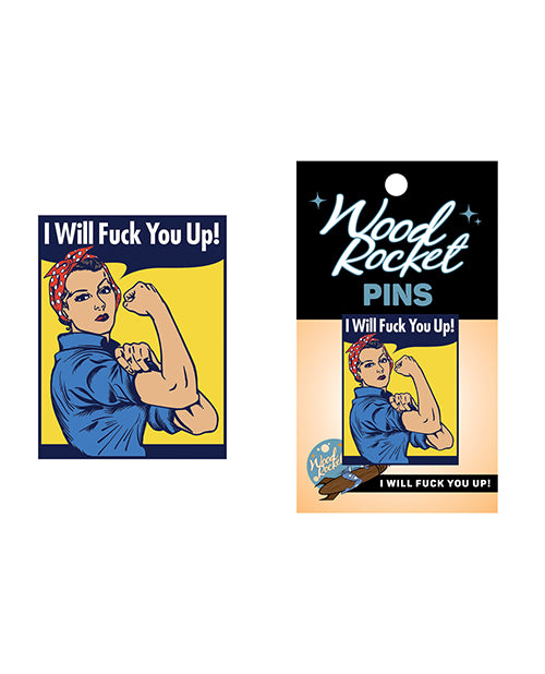 Wood Rocket Novelty Pin Empowering Feminist Design Multicolor Enamel for Outfit Personalization