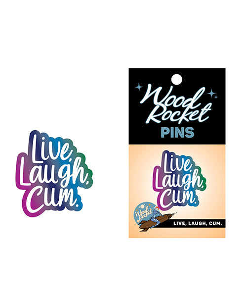 Wood Rocket novelty enamel pin iridescent finish large size for expressive sex positive style
