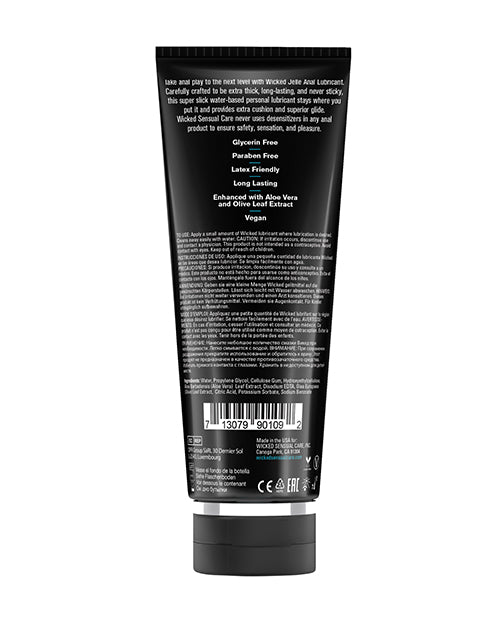 Wicked Sensual Care Jelle Water-Based Anal Lubricant 8 oz - Extra Thick, Fragrance Free