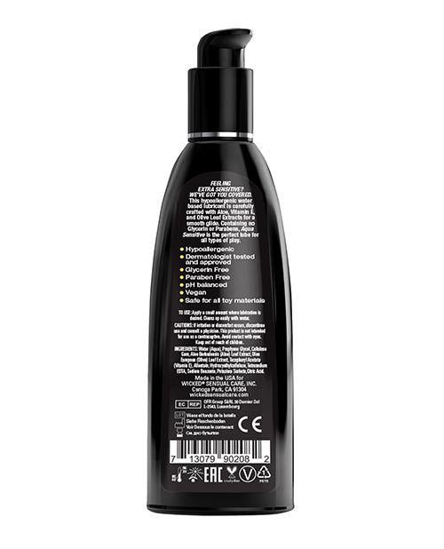 Wicked Sensual Care Aqua Sensitive Hypoallergenic Water-Based Lubricant - 8oz Unscented