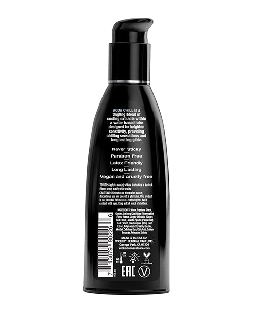 Wicked Aqua Chill Water Based Lubricant with Peppermint & Menthol - 2 oz