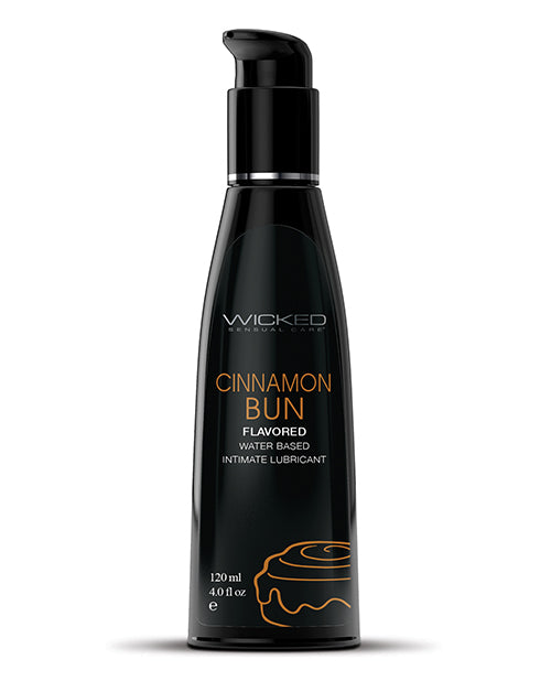 Wicked Sensual Care Lubricant Cinnamon Bun flavor water-based non-sticky personal lube for enhanced oral pleasure