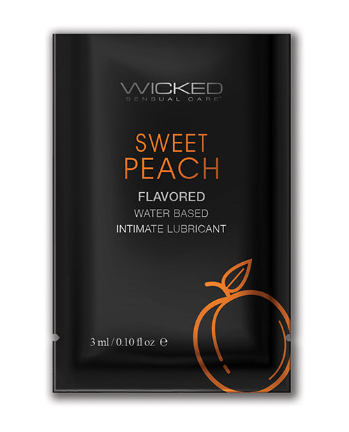 Wicked Sensual Care Lubricant Water-Based Sweet Peach Flavor Vegan Paraben-Free for Intimate Oral Pleasure