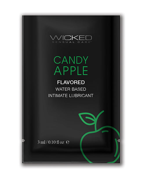 Wicked Sensual Care Lubricant Water-Based Candy Apple Flavor Vegan Formula for Oral Pleasures