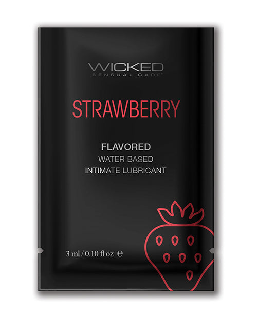 Wicked Sensual Care Lubricant Water-Based Strawberry Flavor Kissable Non-Sticky for Oral Pleasure
