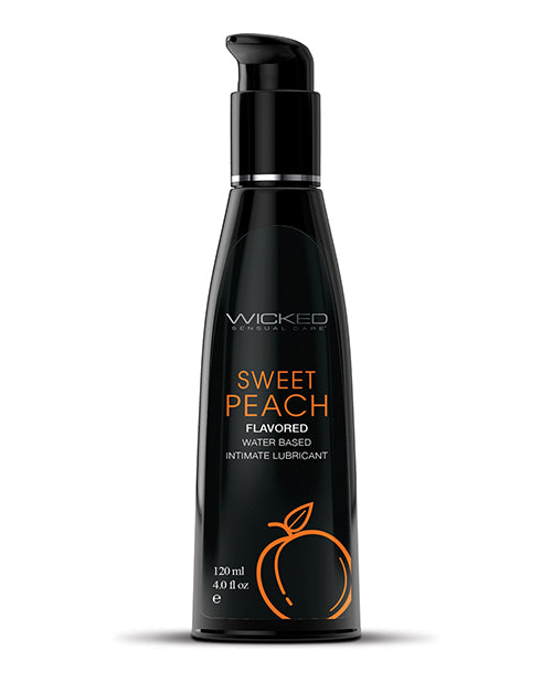 Wicked Sensual Care Lubricant Sweet Peach Flavor Water-Based Formula for Enhanced Oral Pleasure