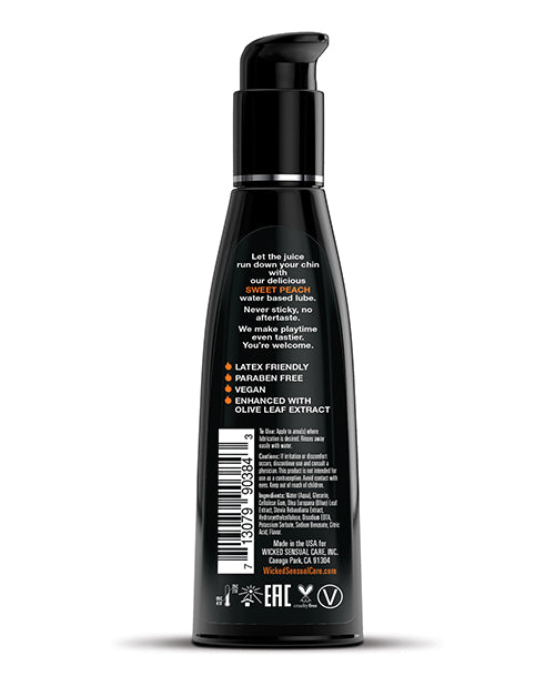 Wicked Sensual Care Sweet Peach Water-Based Lubricant 4 oz with Natural Flavor
