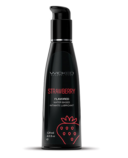 Wicked Sensual Care Lubricant Strawberry Flavor Water-Based Formula for Oral Pleasure and Smooth Intimacy