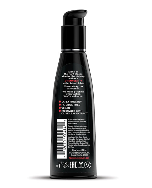 Wicked Aqua Strawberry Water-Based Personal Lubricant - 4 oz