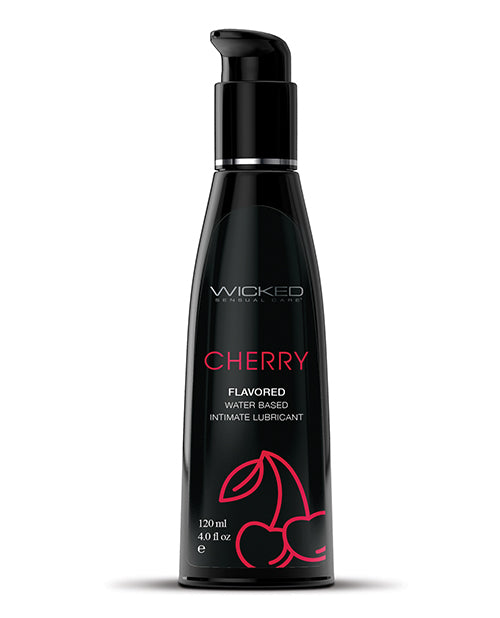 Wicked Sensual Care lubricant cherry flavored water-based kissable non-sticky for intimate pleasure