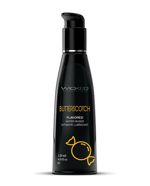 Wicked Sensual Care Lubricant Butterscotch Flavor Vegan Formula for Oral Pleasure and Smooth Glide