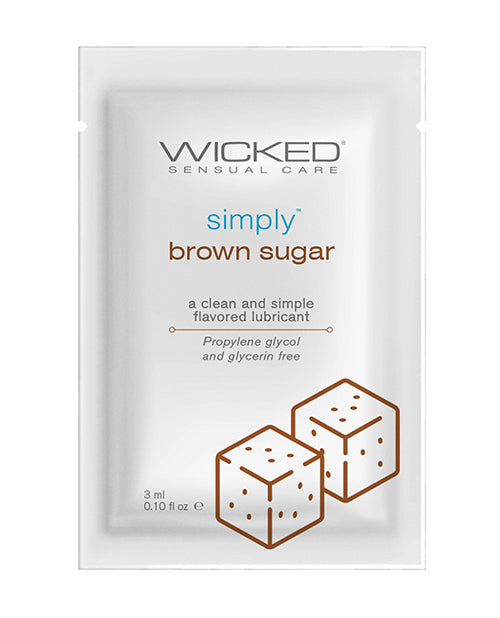 Wicked Sensual Care Lubricant Water-Based Brown Sugar Flavor Travel Size for Gentle Intimate Play